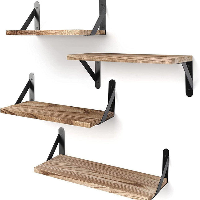 4pcs Solid Wall Shelf for Living Room Bedroom Entrance Storage Floating Shelves