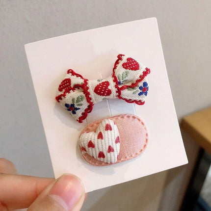 Mini Oval Hair Clips with Bows and Flowers Decorative Hair Accessories