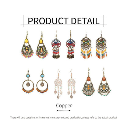 Retro Court Style Geometric Leaf Earrings Elegant Vintage Jewelry for Women Gift