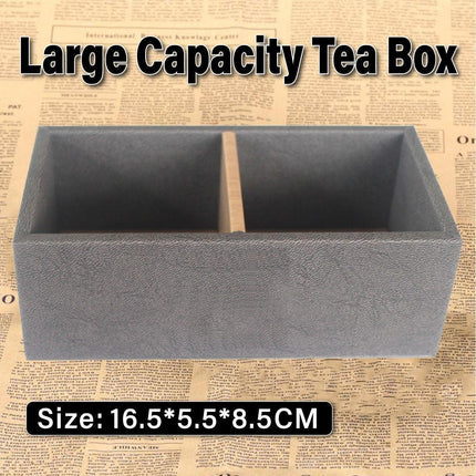 Double Compartment Tea Caddy Hotel Room Storage Organizer for Tea Bags Sugar