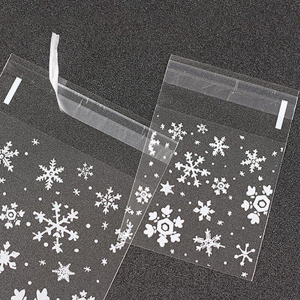 Clear Dots Self Adhesive Cookie Gift DIY Bag Plastic Candy Package Bags Snowflake - Aimall