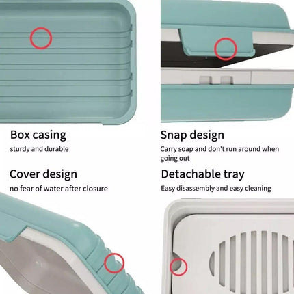 3PCS Soap Holder Travel Soap Container Portable Bar Soap Case Leakproof Soap Box