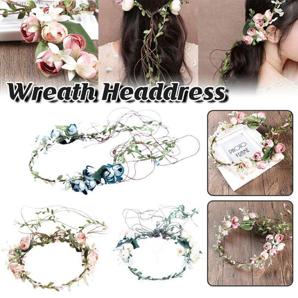 Bridal Floral Headdress Flower Crown Vacation Beach Wedding Simulation Hair Band