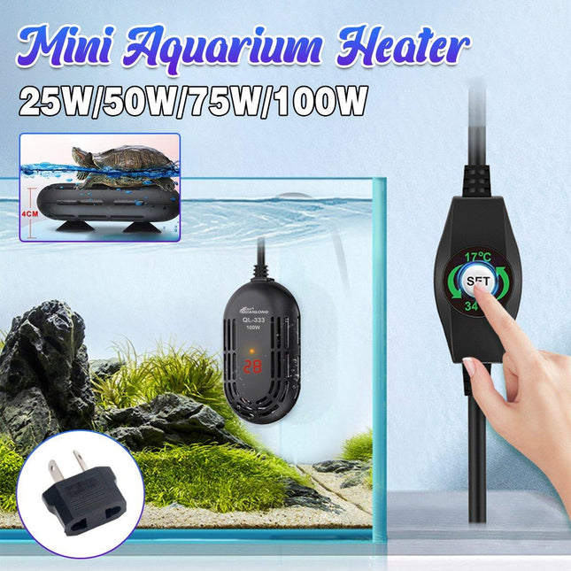 Turtle Mini Aquarium Fish Tank Heater Heating Rod Submersible Thermostat Heater - Aimall