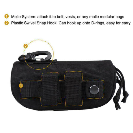 2pcs Nylon Hard Shell Glasses Case Protective Eyewear Storage Organizer Box