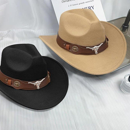 Vintage Woolen Felt Top Hat Cowboy Hat Classic Style Fashion Hat for Men