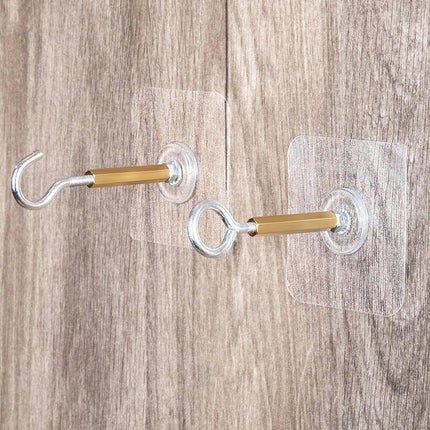 12 PCS Heavy Duty Self Adhesive Hooks Stainless Steel Ceiling Hooks for Home