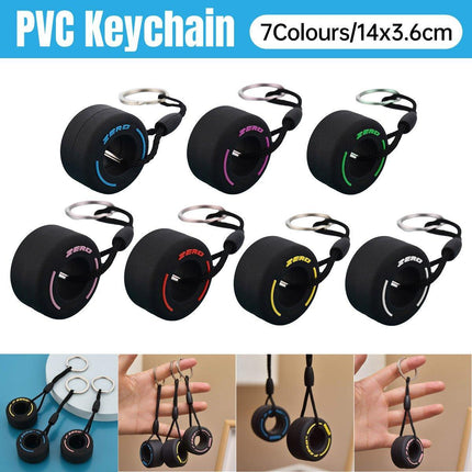 Creative PVC Soft Rubber Tire Keychain Car Key Pendant Schoolbag Accessories