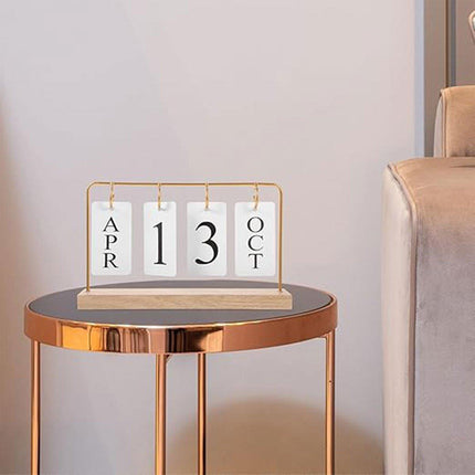 Wooden Desk Calendar Creative Desktop Calendar Ornament Home Office Decor Craft
