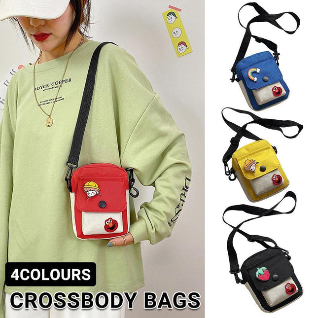 Sesame Street Crossbody Bag Canvas Cartoon Satchel Student Shoulder