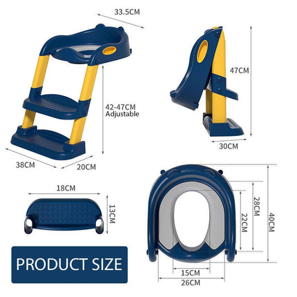 Potty Training Toilet Seat Chair with Ladder Step-Up Stool Foldable Design