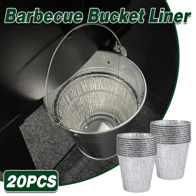 20pcs Tin Foil BBQ Bucket Liners Disposable Outdoor Grill Liner for Cookin