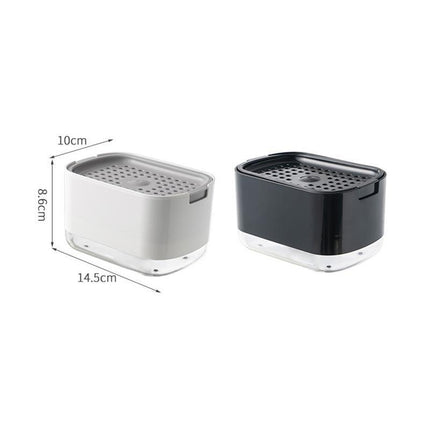 2in1 Soap Dispenser Pump Sponge Holder Countertop Dishwashing Liquid Container - Aimall