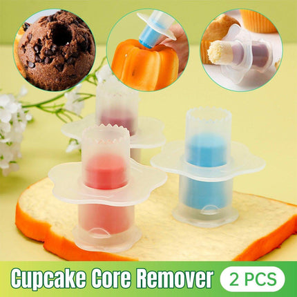 2PCS Eco-Friendly Plastic Paper Cup Cake Corer Pastry Hollowing Tool Easy to Use
