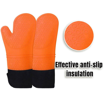 2pcs Insulated Oven Mitts Heat Resistant Gloves for Kitchen Household Use