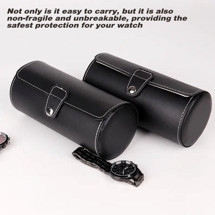 3 Position Cylinder Portable Watch Organizer Storage Case for Watches Jewelry