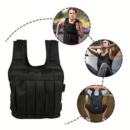 Adjustable Weighted Vest for Fitness Training with Sandbag Steel Plates Gear