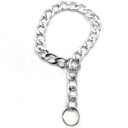 Dog Chain Collar Heavy Duty Choker Double Pet Slip Check Twist Link Chrome Chain Gold - Aimall