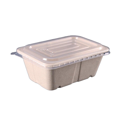 50PCS Square Disposable Lunch Box Thickened Takeout Salad Bowl Natural Colour