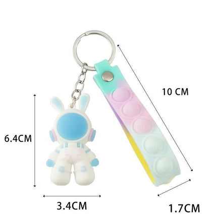 Cute Space Rabbit Keychain Space Rabbit Pendant Key Ring Key Chain Bag Charm - Aimall