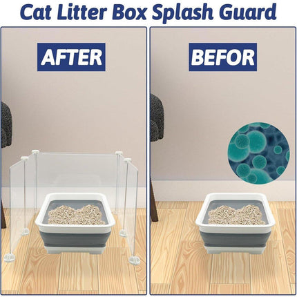 Cat Litter Box Enclosure Splash Proof Baffle Cover Partition for Cats Shield