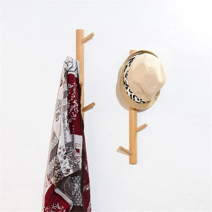 Wooden Wall Mounted Coat Rack Shelf Entryway Organizer with Hooks for Clothes