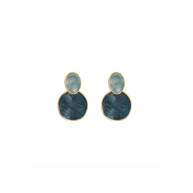 Vintage Blue Oil Drop Earrings Fashion Starry Sky Design Elegant Women Jewelry