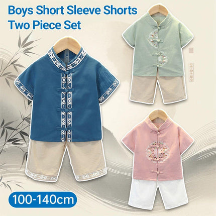 Chinese Style Boys Tang Suit Summer Hanfu Dress Traditional Outfit