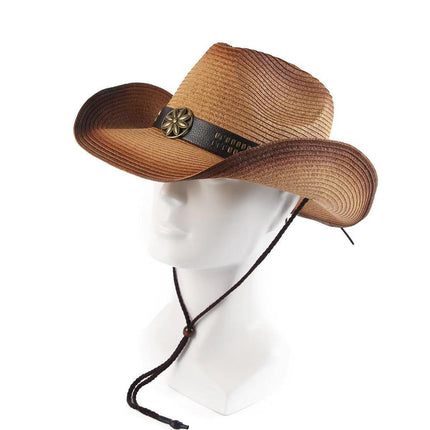 Outdoor Western Cowboy Hat Unisex Straw Hat Visor Hats Big Wide Brim Hat Summer