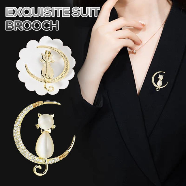 Exquisite Suit Brooch Women's Accessories Luxury Zircon Corsage - Aimall