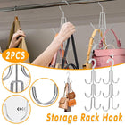 2X Purse Hanger Organizer for Closet Purses 6Storage Capacity Hook Wardrobe Rack
