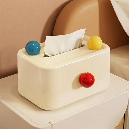 Cute Tissue Box with Lid Dustproof Paper Drawer Organizer for Living Room Table