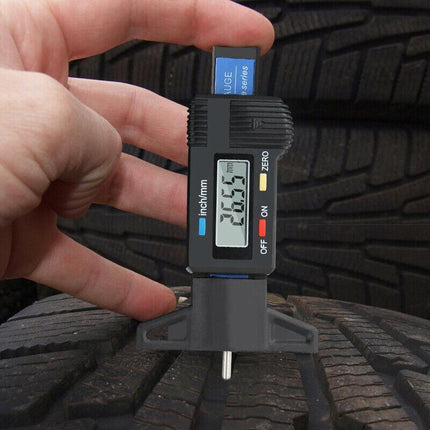 Car Digital Depth Measure Gauge Tyre Tread Brake Pad Shoe Caliper LCD Display - Aimall