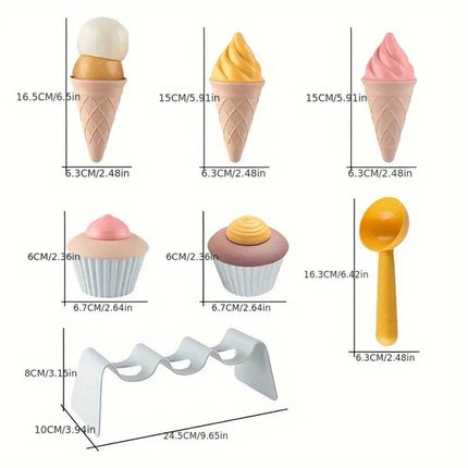 Kids DIY Ice Cream Model Toys Simulation Cake Food Play Set Educational Toy