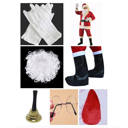 Classic 11-piece Luxury New Plus Size Santa Suit Classic Stage Costume Set