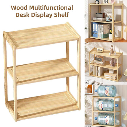 3 Tier Desktop Shelf Organiser Office Storage Rack Space Saving Desk Stand