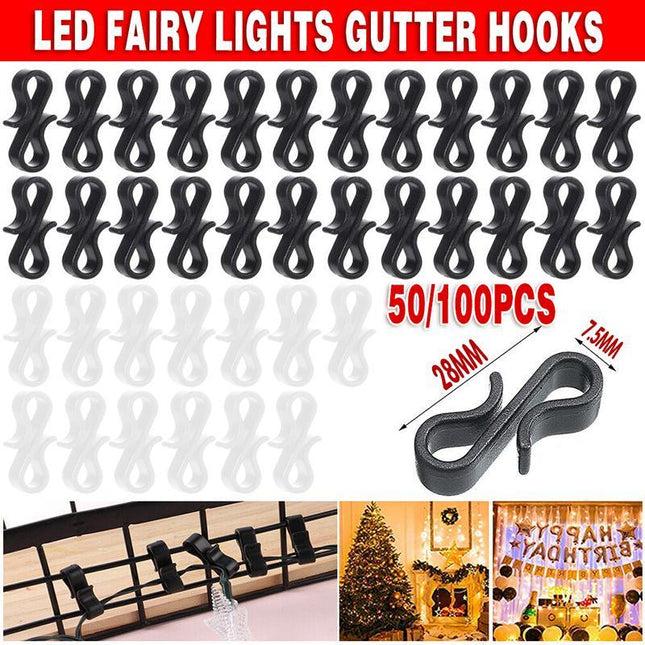 Up 100PCS Led Fairy Lights Gutter Hooks Heavy Duty Clips Party Led Fairy Light - Aimall
