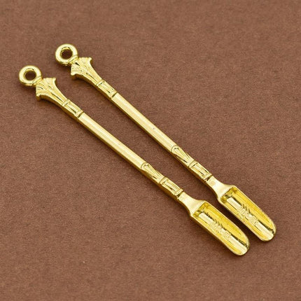 2PCS Gold Snuff Spoon Micro Spoon Spatula Spoon Stainless Steel Scoop - Aimall