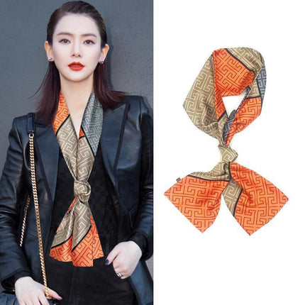 Girl Shawl Bag Ornament Headband Head Wraps Hair Band Silk Scarf Square Scarf - Aimall