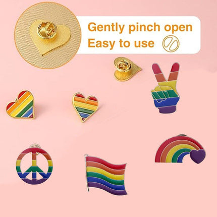 LGBTQ Rainbow Pride Brooch Equality Lapel Pin Ally Badge Gay Lesbian Support