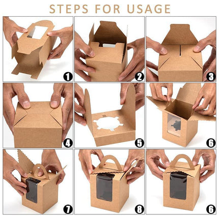 100PCS Portable Single Design Cake Box Paper Cupcake Packing Box Party Supplies Aimall