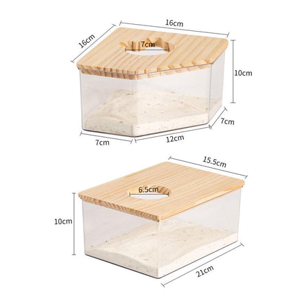 Transparent Acrylic Hamster Bathroom Dual Use Large Toilet Bath Sand Urine Basin
