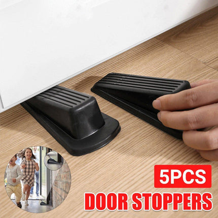 5PCS Anti-Theft Door Stopper Safety Block Plug Household Door Stop Wedge Set