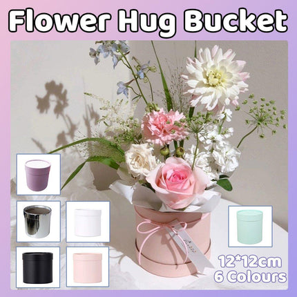10pcs Clear Round Hug Bucket for Flower Arrangement Bouquet Packaging Supplies