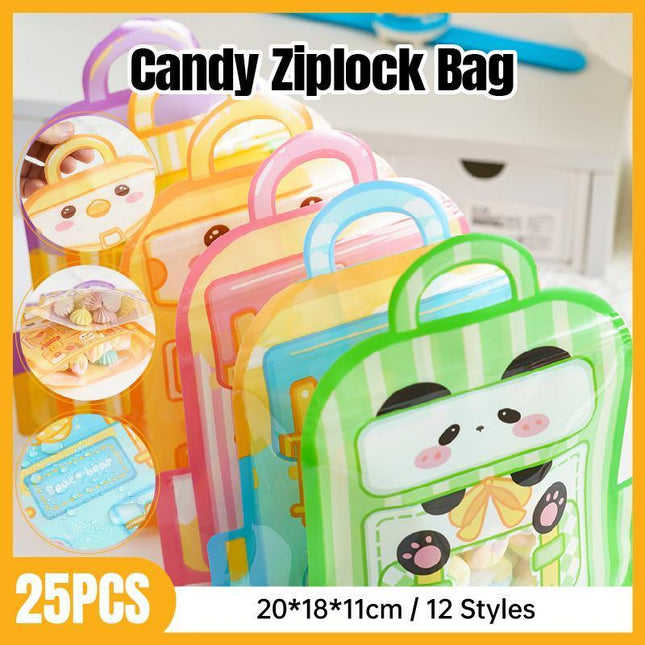 25pcs Cute Candy Ziplock Bags Snacks Biscuits Food Storage Cartoon Gift Bags