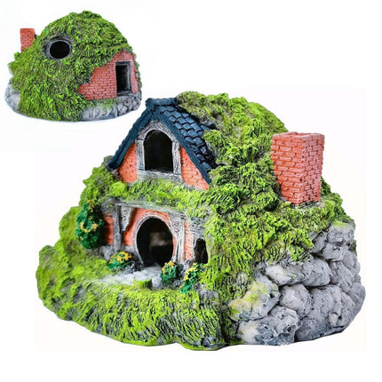 Resin Grass House Aquarium Ornament Natural Fish Tank Decoration Hideaway