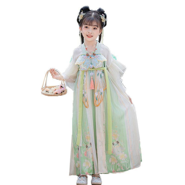 Girl Ancient Hanfu Embroidered Tang Suit Chinese Traditional Dress Princess - Aimall