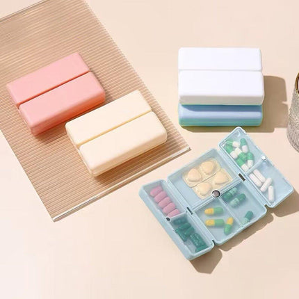 4PCS Weekly Pill Organizer Seven-Day Magnetic Folding Medicine Box Travel Case