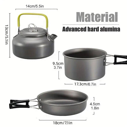 Lightweight Camping Cookware Set Outdoor Cooking Gear 3 Piece Travel Cook Set