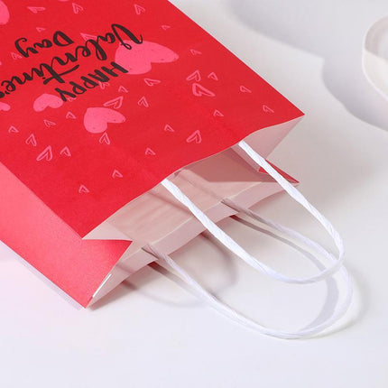 30x Valentines Day Love-Themed Tote Bag Elegant Kraft Paper Handbag Lightweight